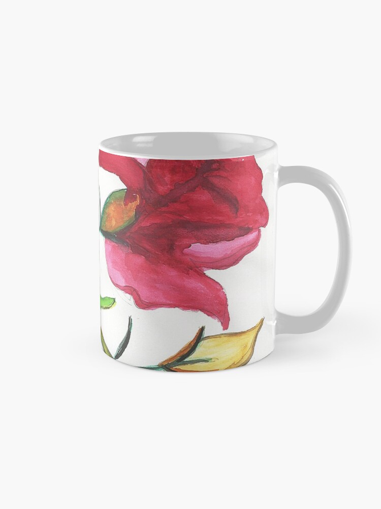 Alternate view of Carnations Watercolor Painting Mug