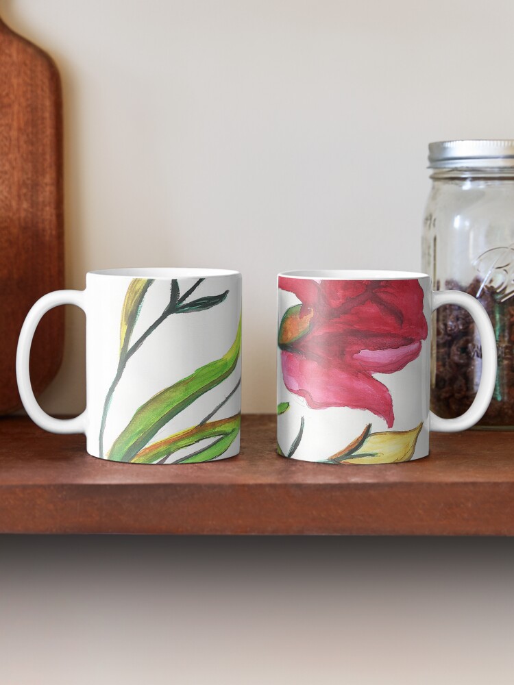 Alternate view of Carnations Watercolor Painting Mug