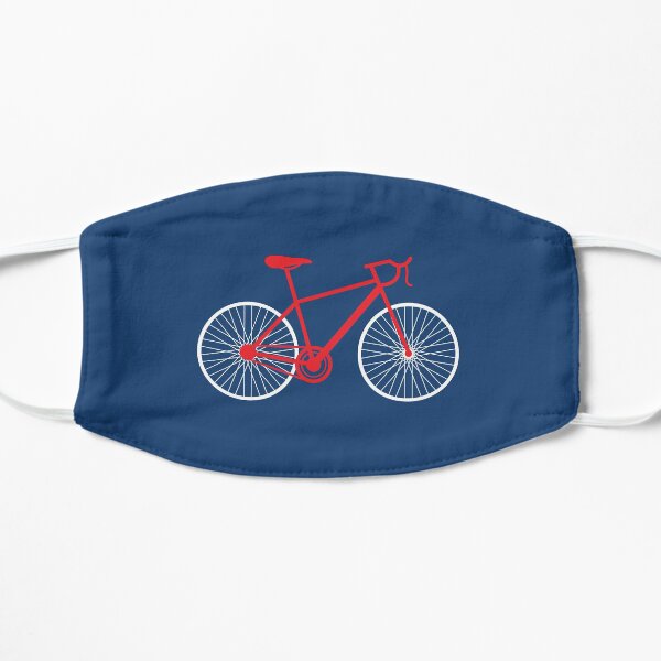 Modern Red and White Bicycle Flat Mask