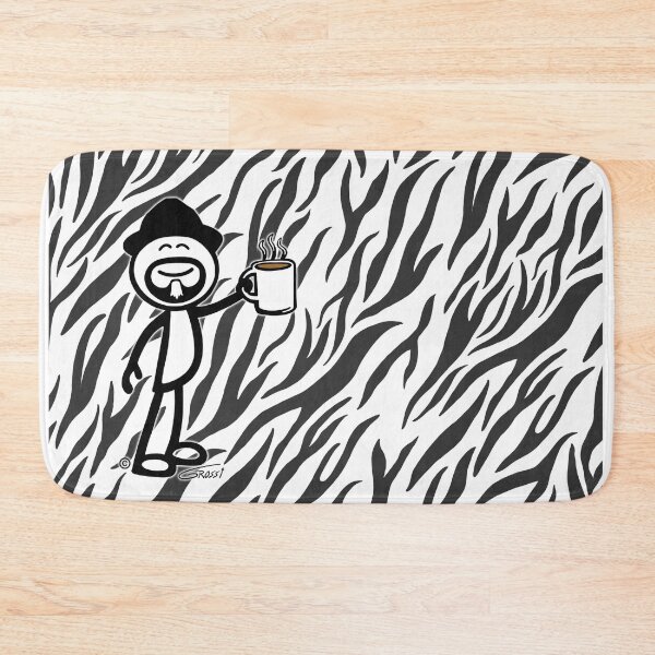 Item preview, GG Coffee Guy Stick Figure Zebra Print designed and sold by GDGCreations.