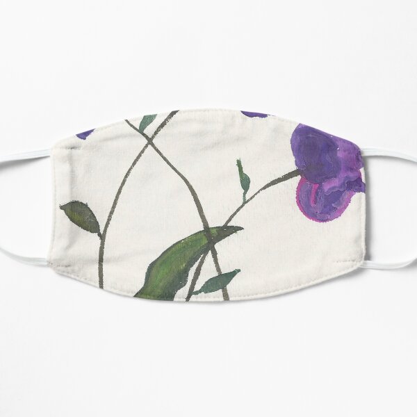 Purple Violets Watercolor Painting Mask