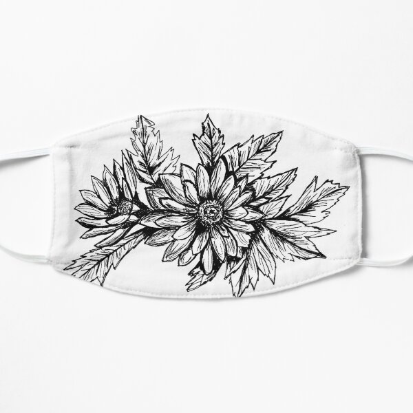 Pen and Ink Chrysanthemum Mask