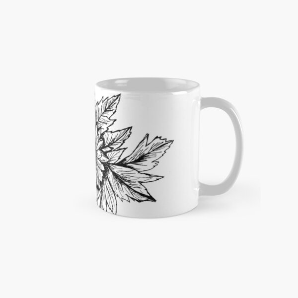 Pen and Ink Chrysanthemum Classic Mug