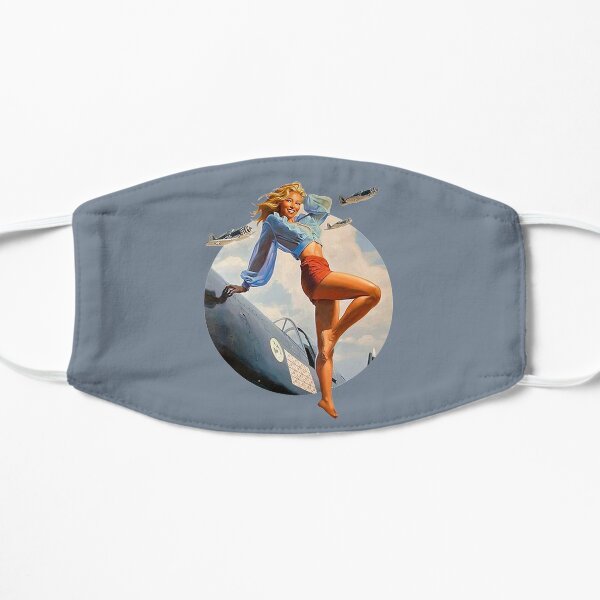 Pin-up blonde. Air force in WWII. 40's Mask