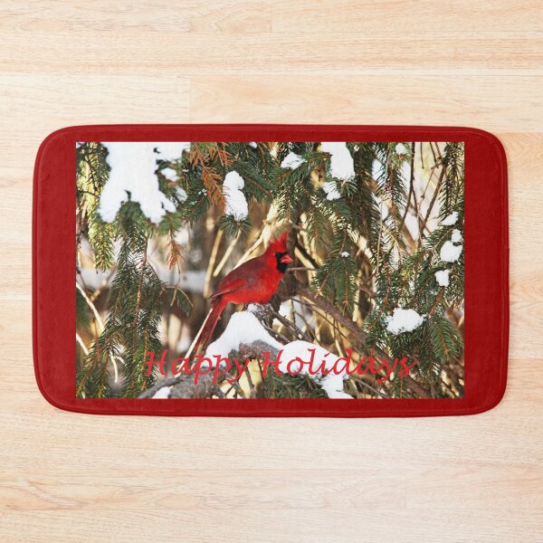 Item preview, Northern Cardinal In Winter Happy Holidays designed and sold by Deb Oppermann.