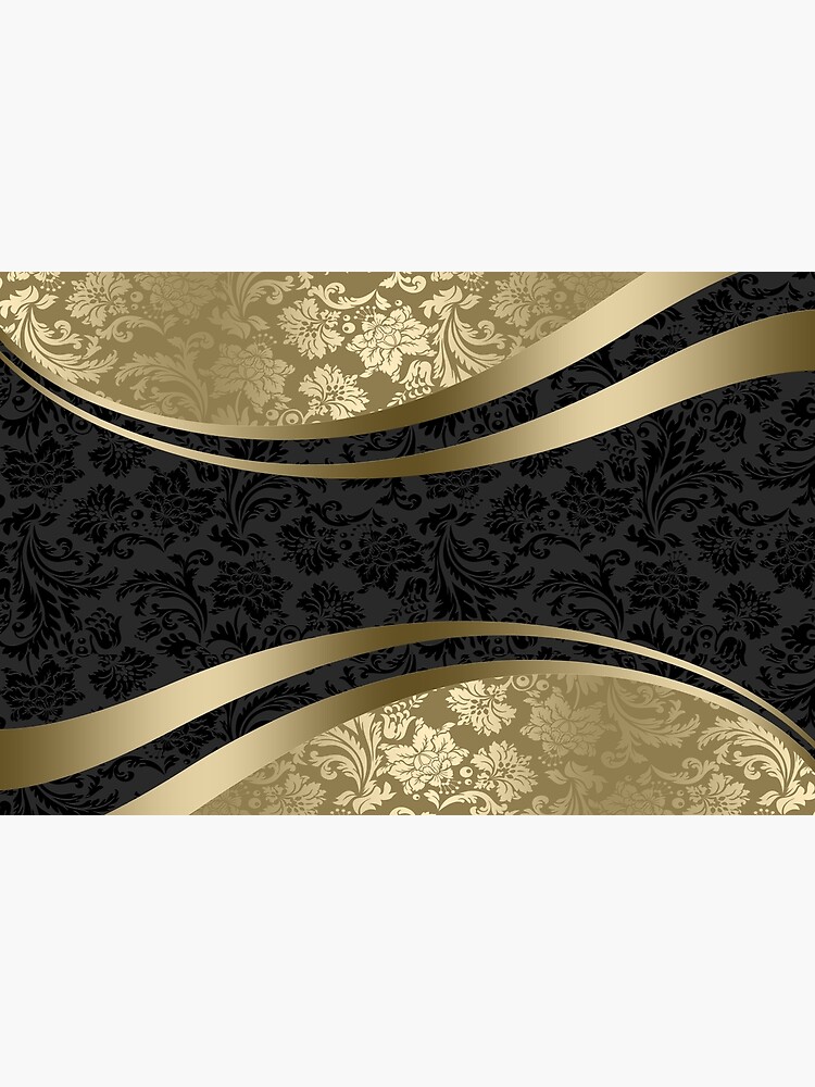Gold & Black Damasks Modern Geometric Shapes by artonwear