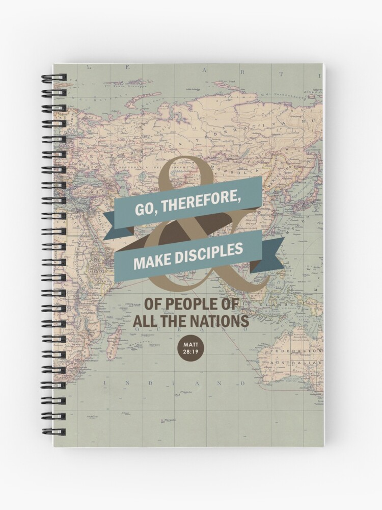Thumbnail 1 of 3, Spiral Notebook, Matthew 28:19 designed and sold by Paper Bee Gift Shop.