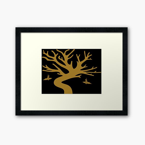 Senbazuru Tree by The Ethyr & Medialia Gallery (Gold) Framed Art Print