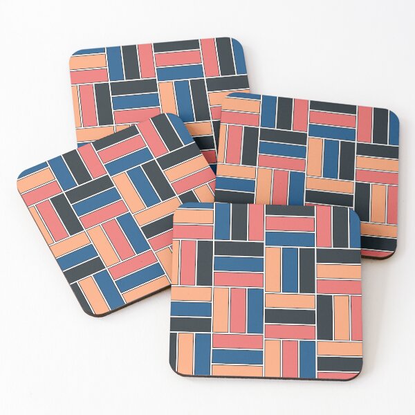 Item preview, Matt Soothing Colorful Basketweave Pattern - Modern Retro art designed and sold by Dator-Abstracts.