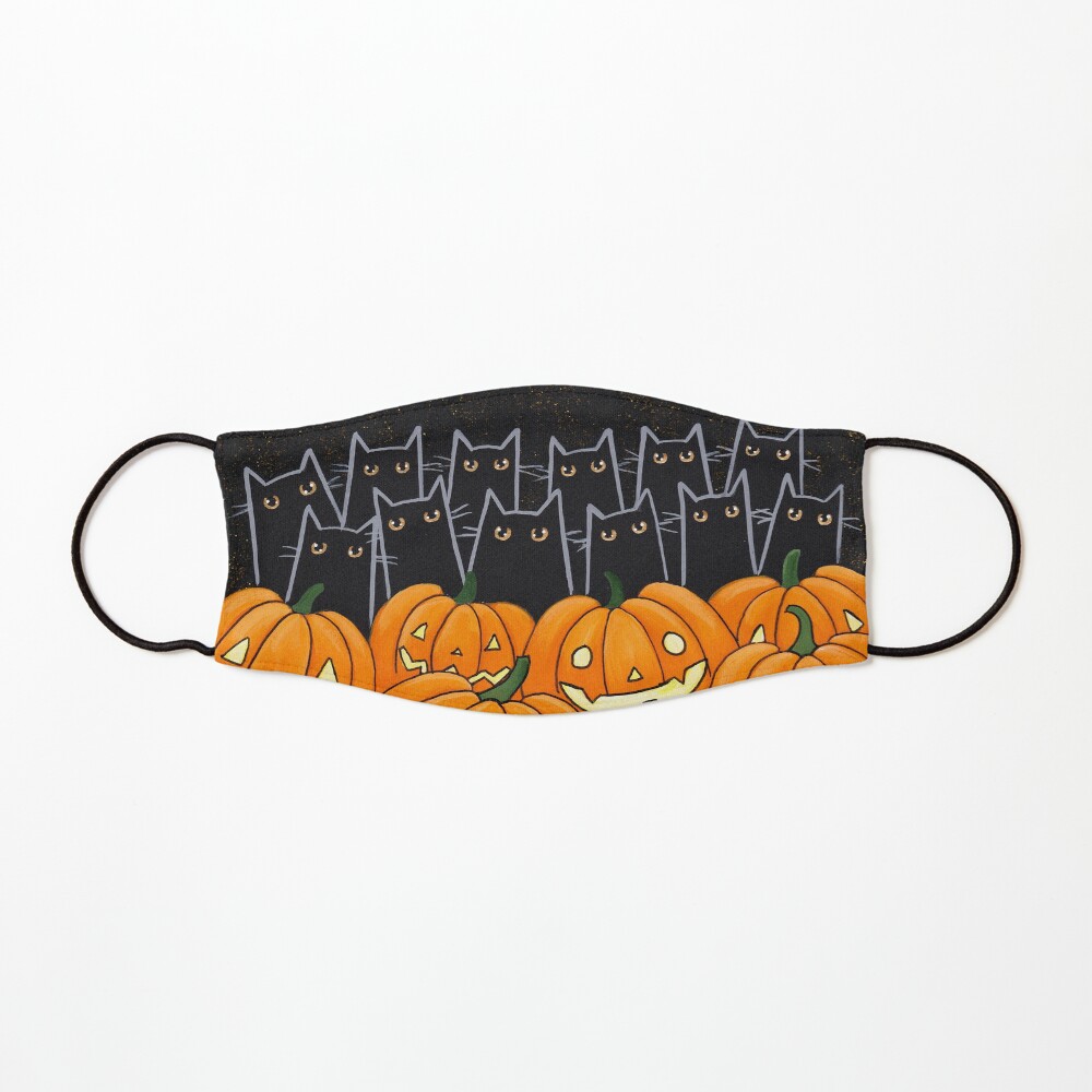 Black Cats & Jack-o-Lanterns Mask