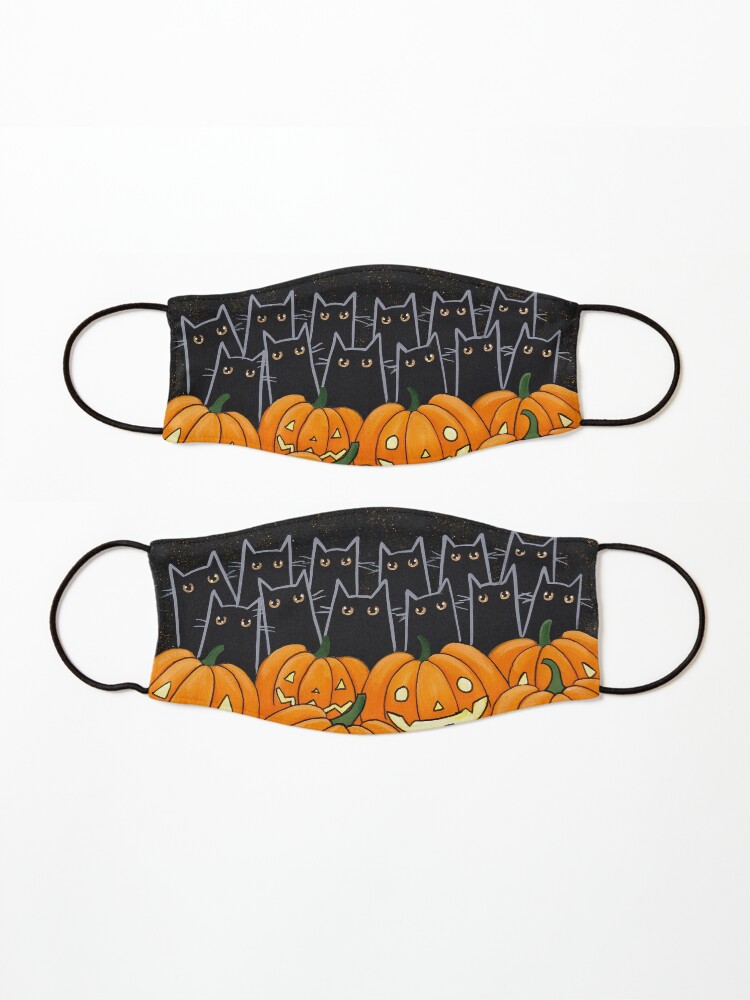 Alternate view of Black Cats & Jack-o-Lanterns Mask