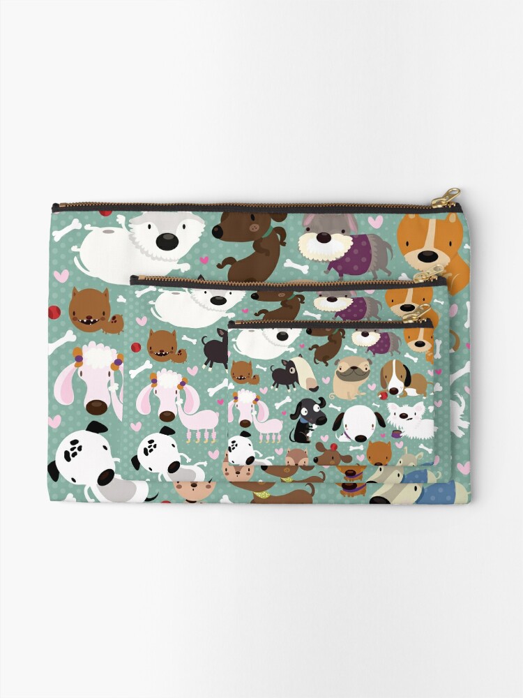 Disover Cute Dogs Pattern Makeup Bag
