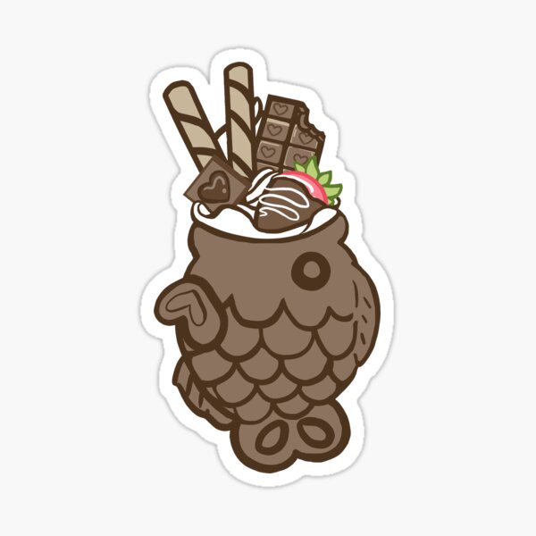 Chocolate Taiyaki Ice Cream Sticker