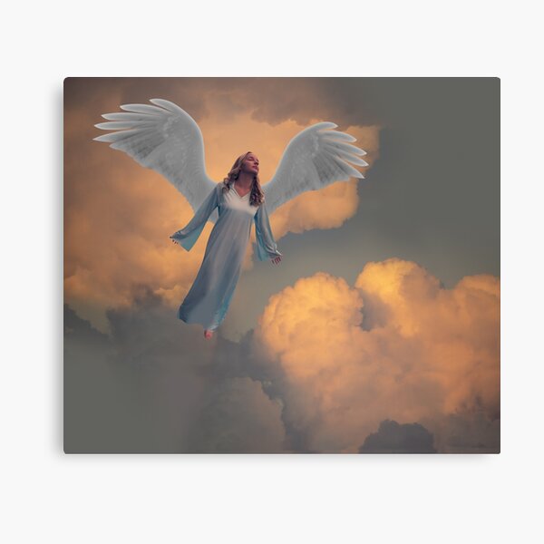 Angel Floating in the Clouds Canvas Print