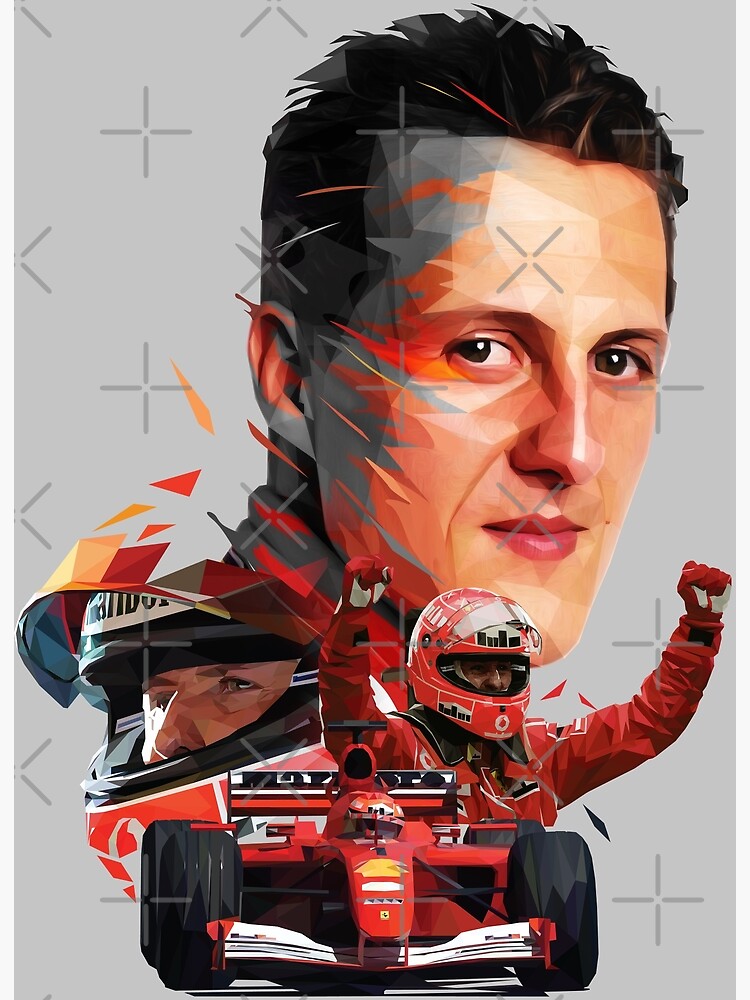 Disover Michael Schumacher low poly Premium Matte Vertical Poster