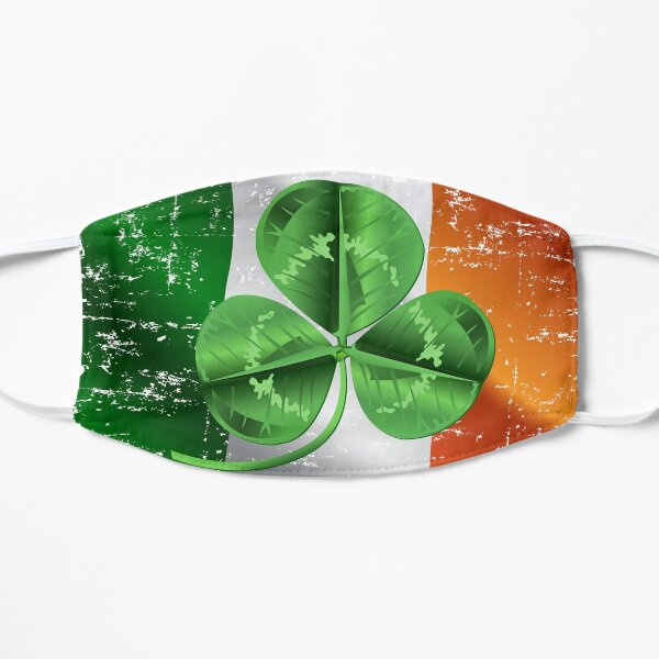 Saint Patrick Day Flag with 3d leaf - Ireland Shamrock Flag Flat Mask