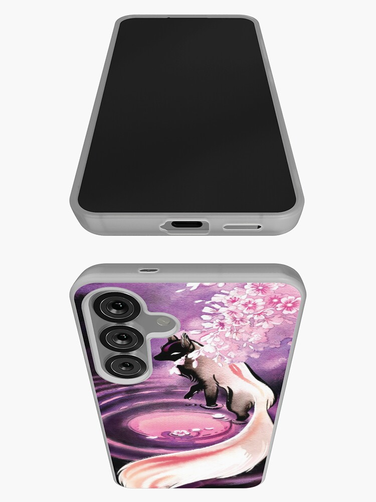 Thumbnail 3 of 4, Samsung Galaxy Phone Case, Rose Moon Sakura Blossom Fox designed and sold by storyofthedoor.