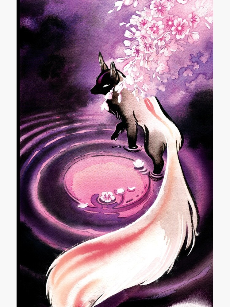 Thumbnail 4 of 4, Samsung Galaxy Phone Case, Rose Moon Sakura Blossom Fox designed and sold by storyofthedoor.