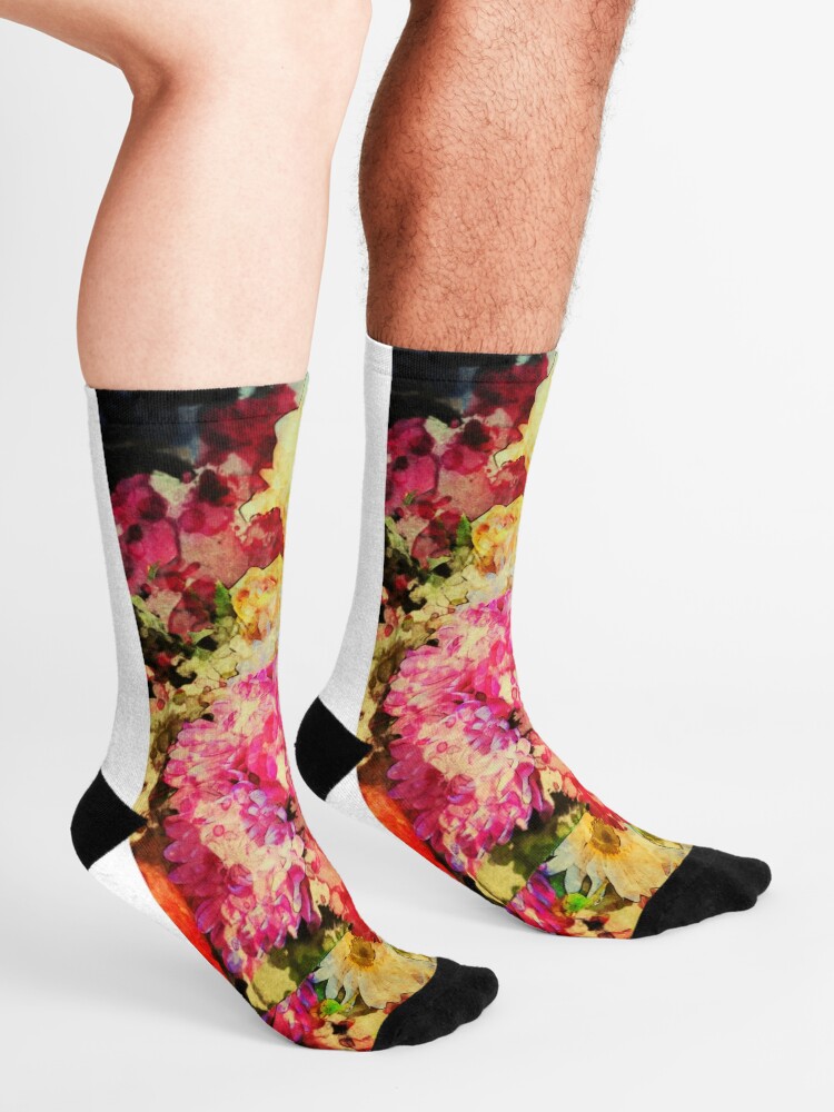 Alternate view of Springtime Bouquet Art - Floral Gift Socks