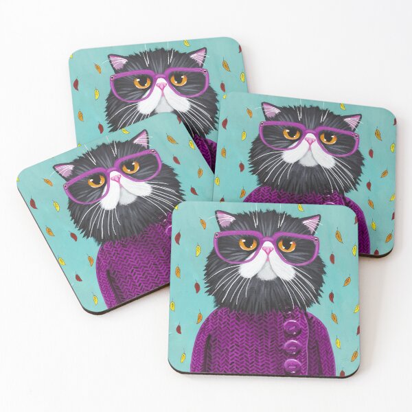 Item preview, New Autumn Coat Cat designed and sold by KilkennyCat Art.