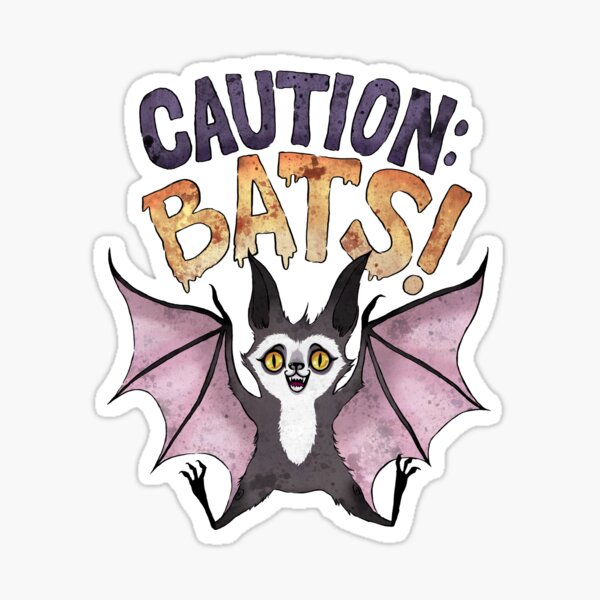 Caution: Bats! Sticker