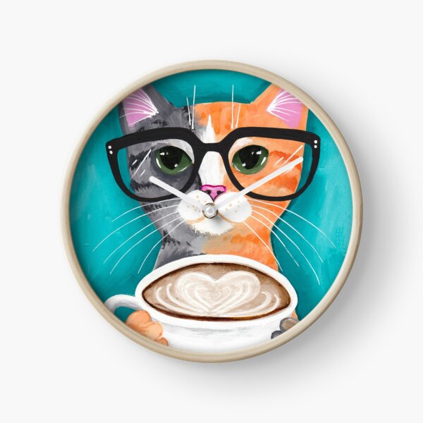 Kitten's Latte of Love Clock