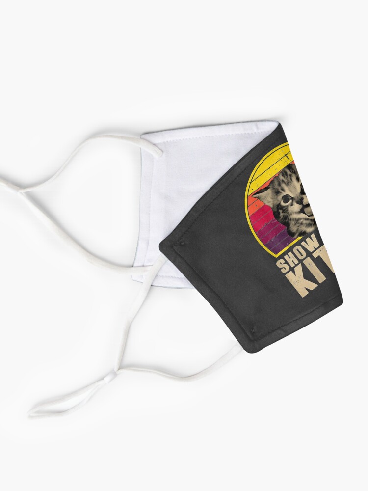 Alternate view of Show Me Your Kitties Funny Kitten Cat Lover Retro Vintage Mask