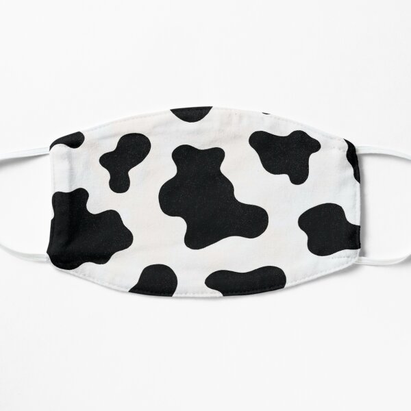 Black and White Cow Print Flat Mask