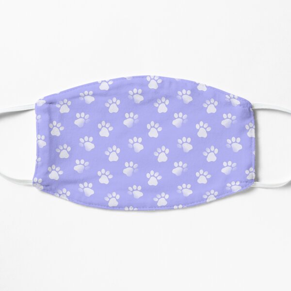 Animal Paw Prints Cats Dogs Purple and White Mask