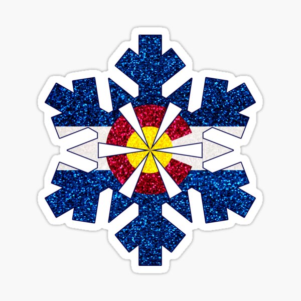 Glitter Colorado flag snowflake Sticker