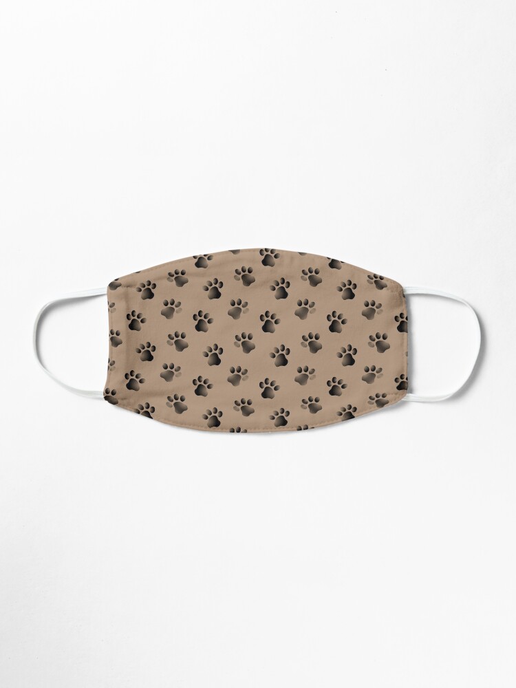 Alternate view of Animal Paw Prints Cats Dogs Black and Brown Mask