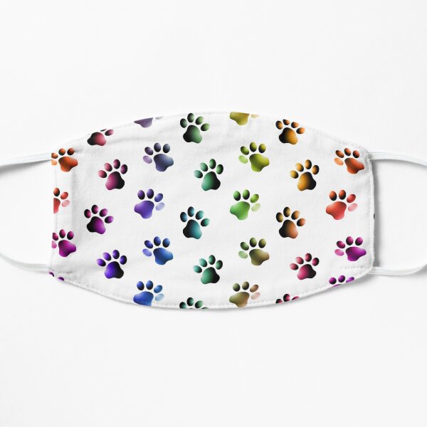 Animal Paw Prints Cats Dogs Rainbow Colors Mask