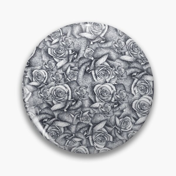 Item preview, Black White Roses Pattern designed and sold by Flower Magic .