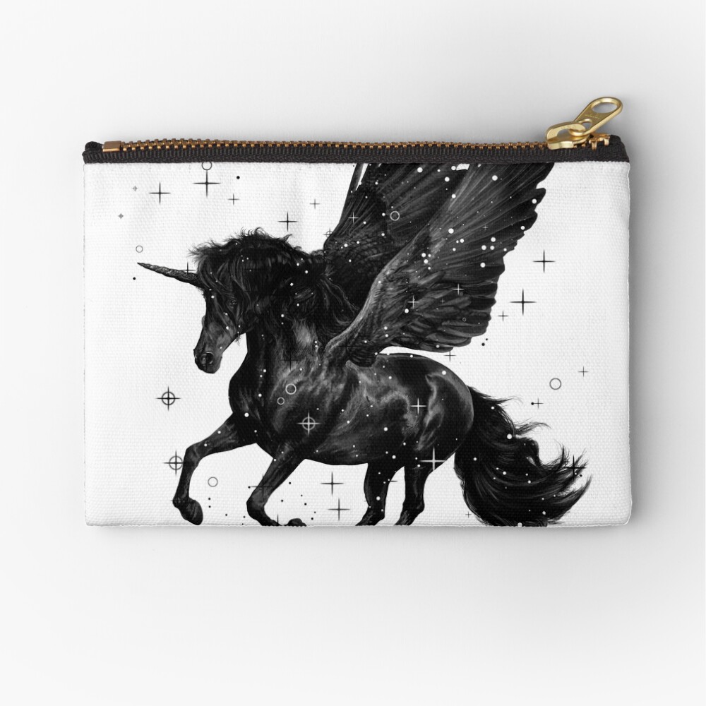 Black Unicorn Zipper Pouch