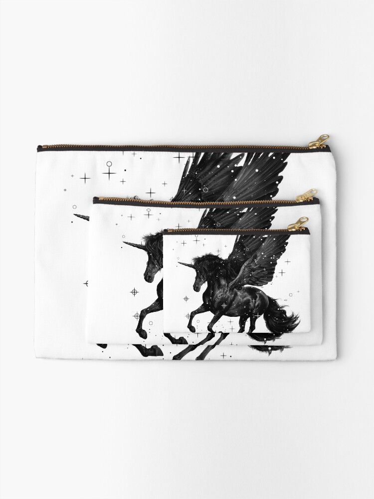 Alternate view of Black Unicorn Zipper Pouch