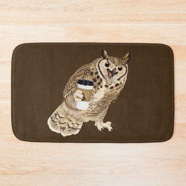 Item preview, Coffee Owl - Happy Night Owl With A Cup Of Caffeine designed and sold by Mehu.