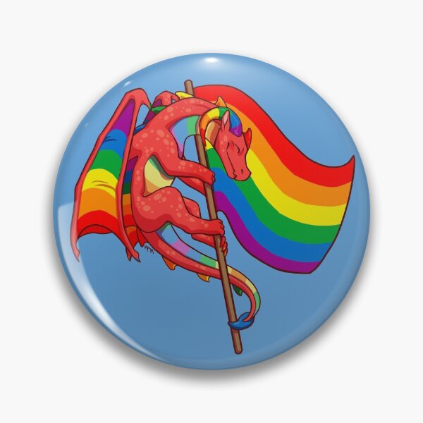 Gay Pride Flag Dragon 3rd Edition Pin For Sale By Kmp0511 Redbubble