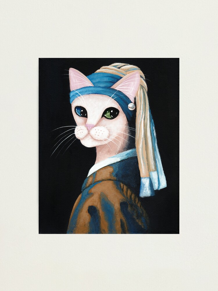 Alternate view of The Cat With the Pearl Earring Photographic Print