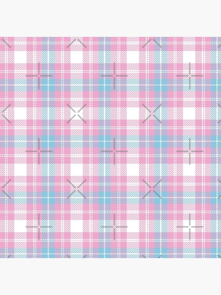 Pink Sky Blue Tartan Pastel Plaid Preppy 80s 90s | Pin