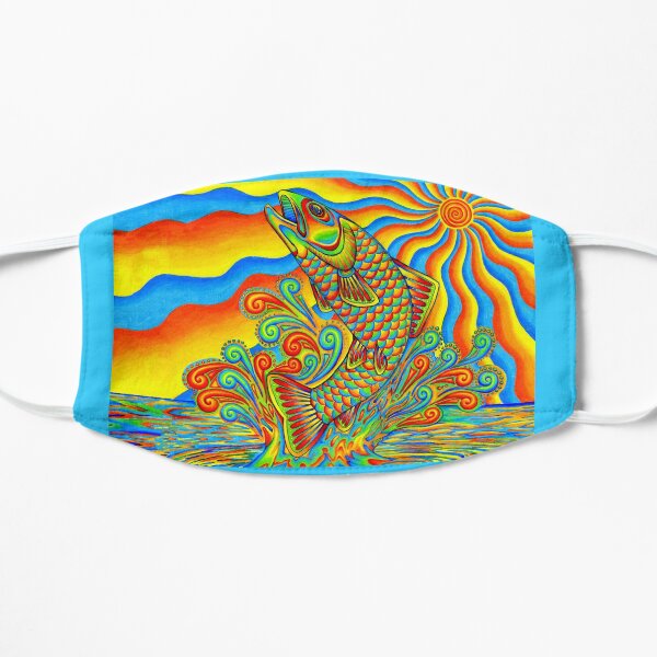 Psychedelic Rainbow Trout Fish Flat Mask