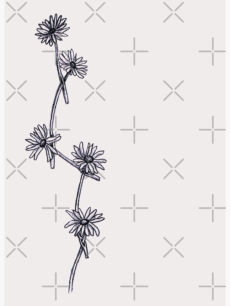 Black and White Daisy Doodle | Art Board Print