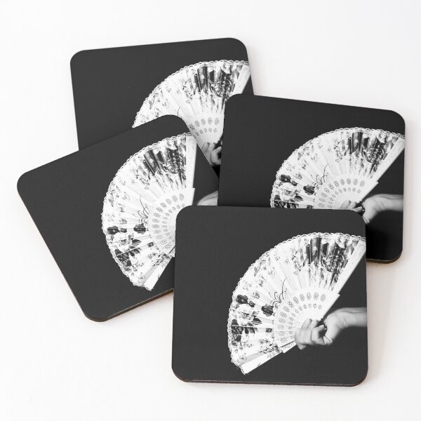 Item preview, Black and white lady fan designed and sold by SilverVixxxen.