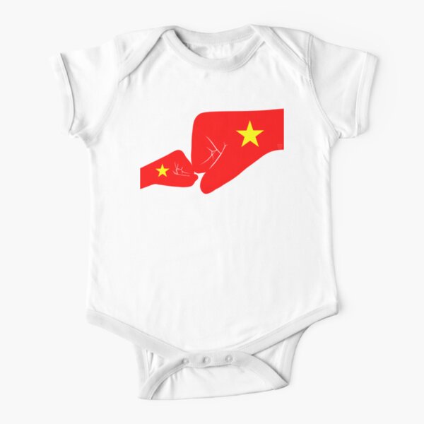 Vietnam Baby Fist Bump Patriot Flag Series Short Sleeve Baby One-Piece