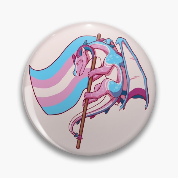 Item preview, Transgender Pride Flag Dragon (3rd Edition) designed and sold by Art of Keymintt.