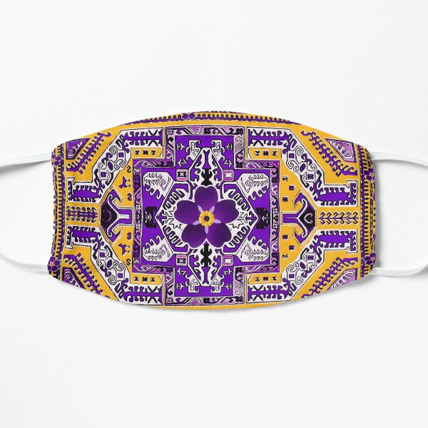Forget me not flower with Armenian folk art Flat Mask