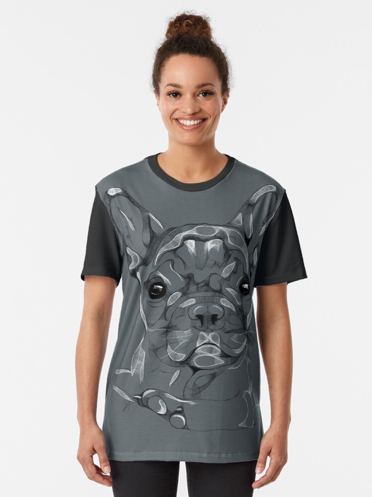 Alternate view of Sketchy Frenchie Graphic T-Shirt