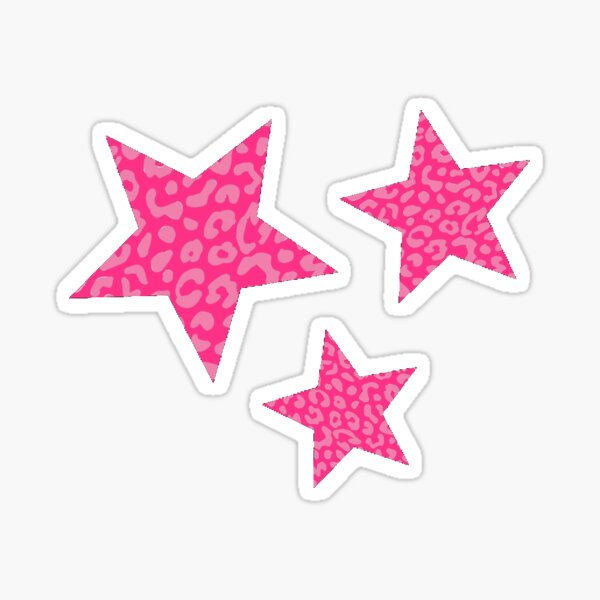 Pink Cheetah Stars Sticker
