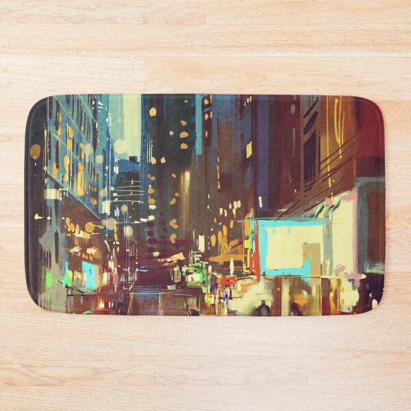 Item preview, Downtown in the city streets painting designed and sold by MindChirp.