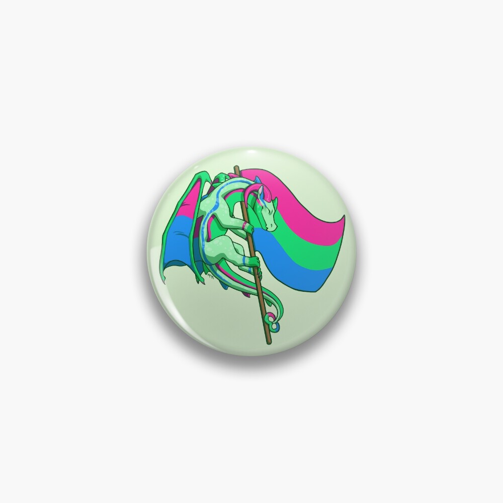 Polysexual Pride Flag Dragon 3rd Edition Pin By Kmp0511 Redbubble