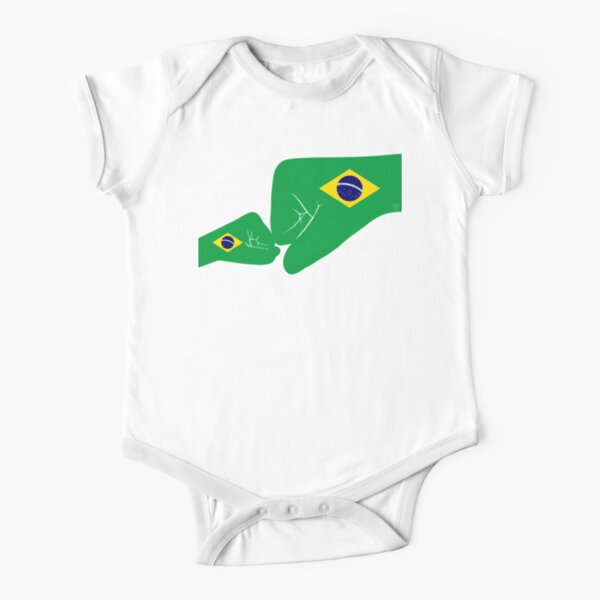 Brazil Baby Fist Bump Patriot Flag Series Short Sleeve Baby One-Piece